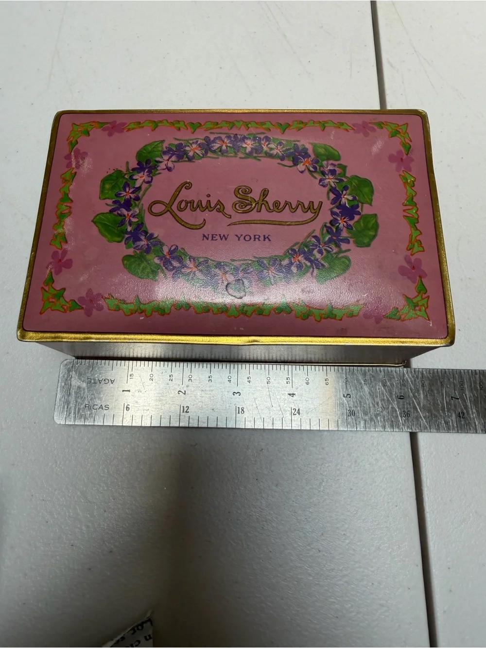 Louis Sherry Pink Floral Tin Candy Box
